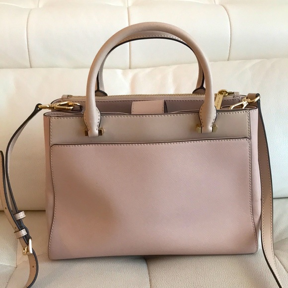 NWOT Michael Kors Large Satchel Crossbody Bag Saffiano Leather Blossom 12” X 10” - Picture 3 of 12